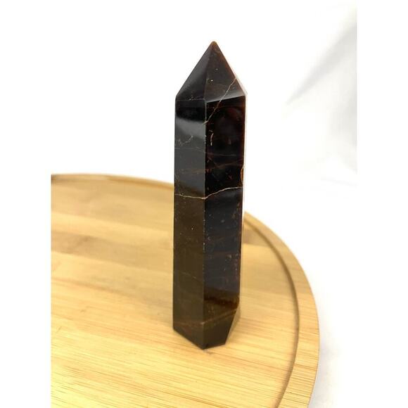 Yellow Tiger Eye Obelisk Crystal 5" Tall Natural Healing Stone Tower 213g - Picture 9 of 16